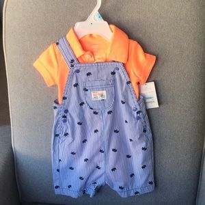 NWT Carter’s polo shirt & short-alls set